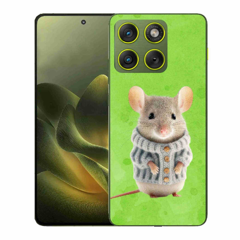 Gelový kryt mmCase na Motorola Edge 70 - myška ve svetru