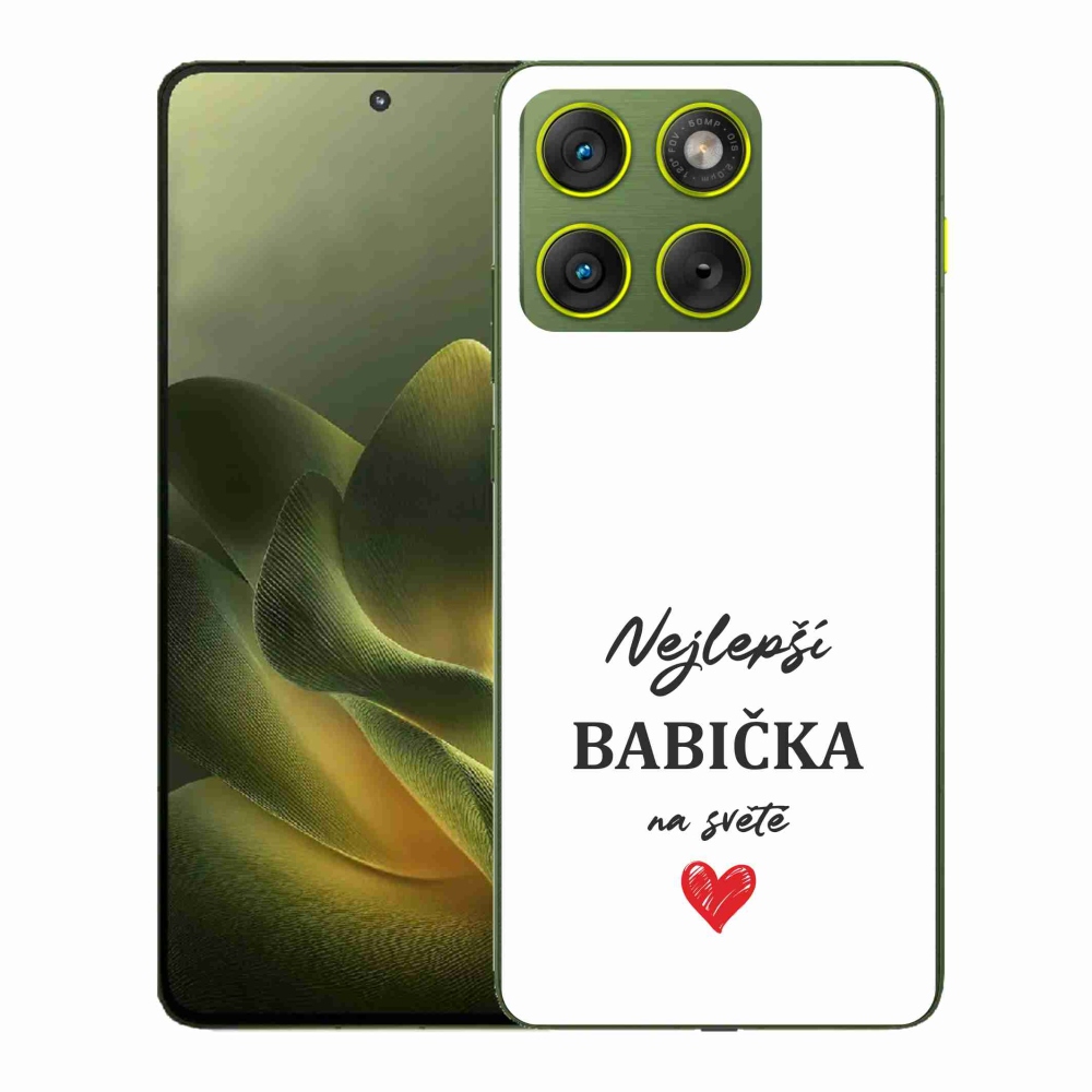 Gelový kryt mmCase na Motorola Edge 70 - nejlepší babička 1 bílé pozadí