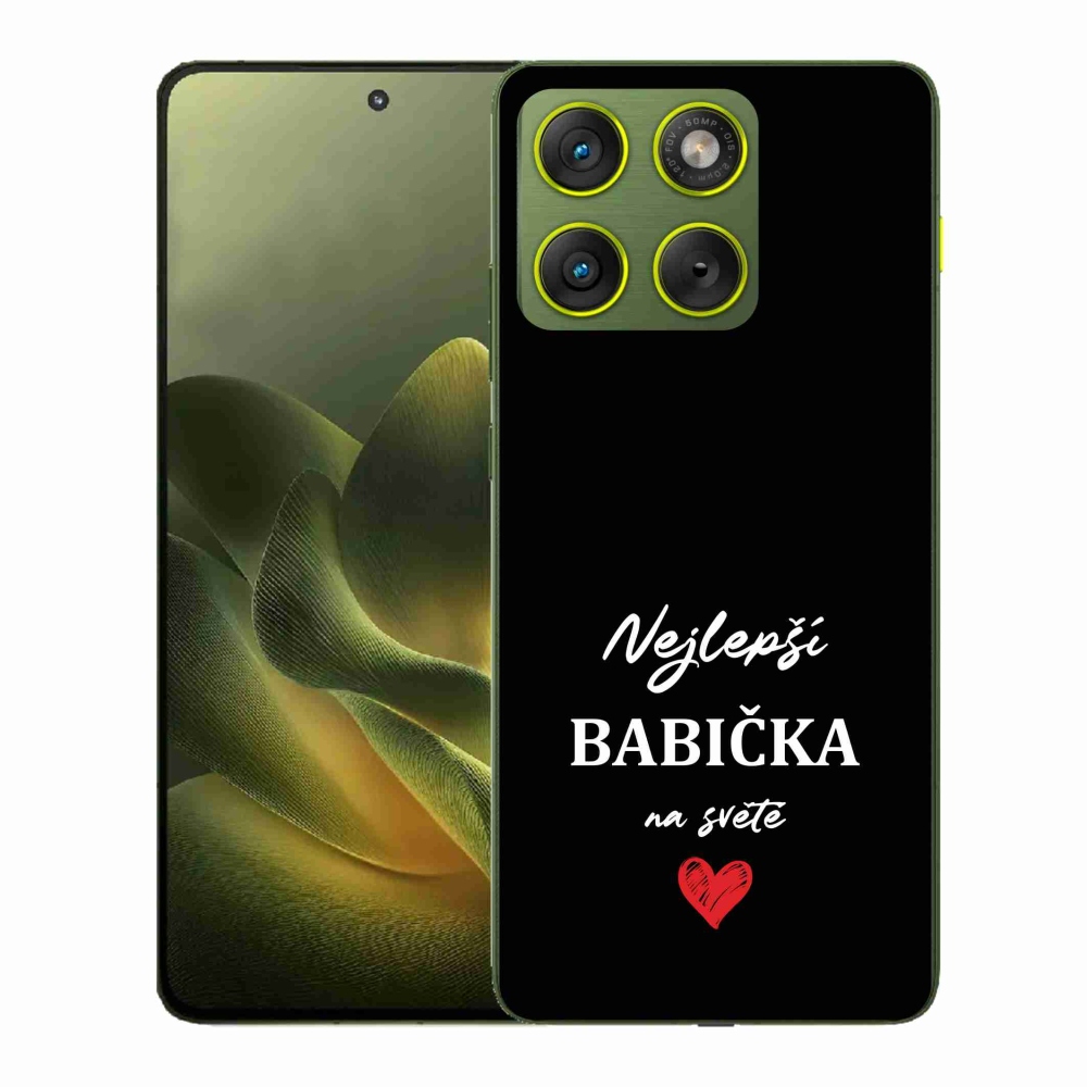 Gelový kryt mmCase na Motorola Edge 70 - nejlepší babička 1 černé pozadí
