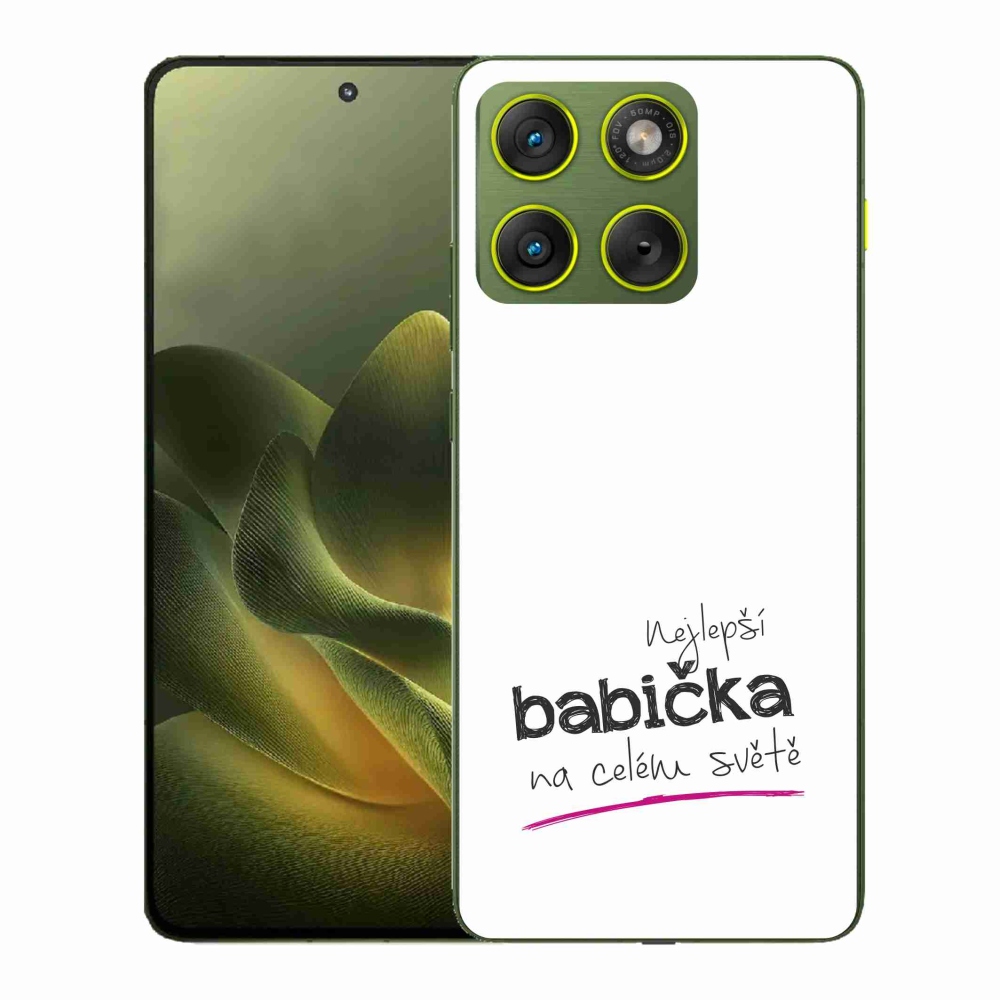 Gelový kryt mmCase na Motorola Edge 70 - nejlepší babička 4 bílé pozadí