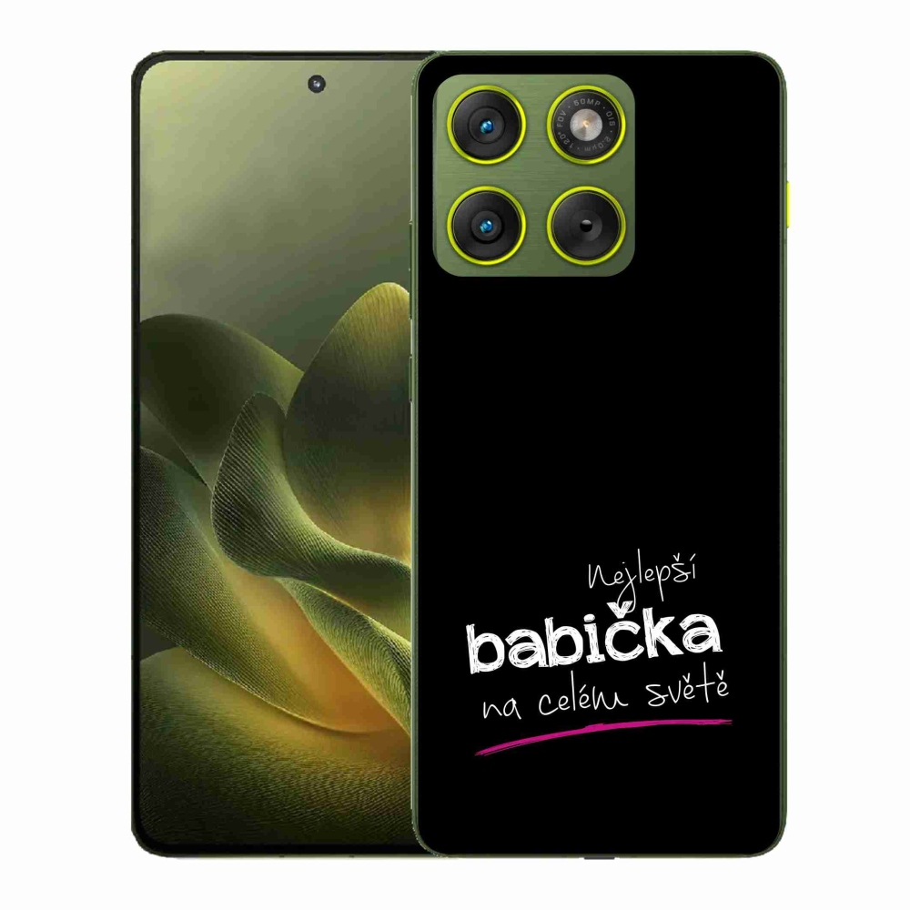 Gelový kryt mmCase na Motorola Edge 70 - nejlepší babička 4 černé pozadí