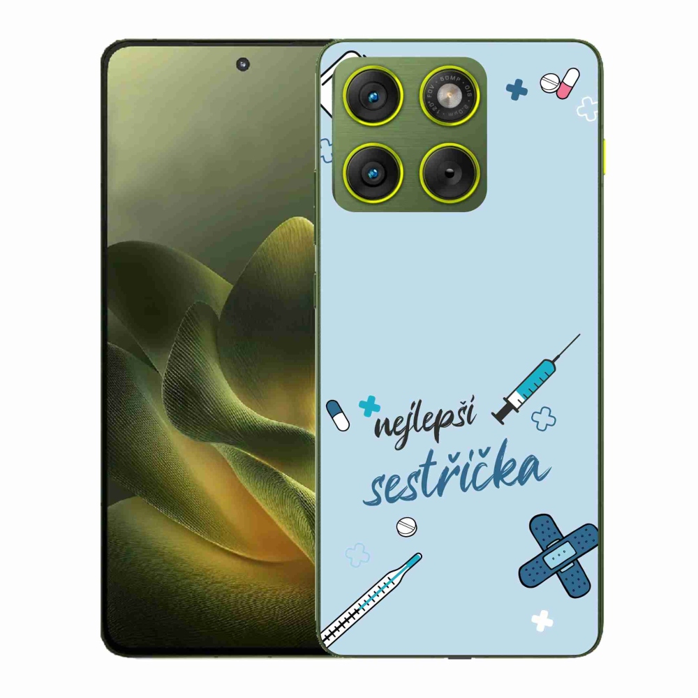 Gelový kryt mmCase na Motorola Edge 70 - nejlepší sestřička modré pozadí