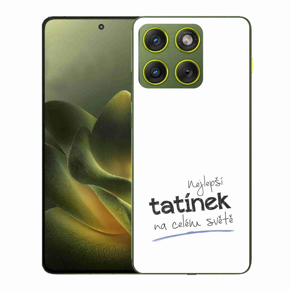 Gelový kryt mmCase na Motorola Edge 70 - nejlepší tatínek 4 bílé pozadí