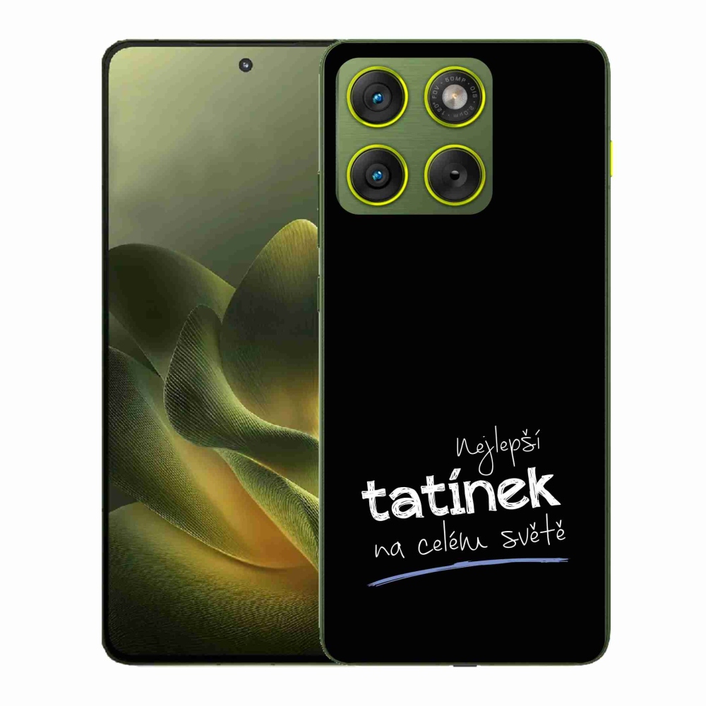 Gelový kryt mmCase na Motorola Edge 70 - nejlepší tatínek 4 černé pozadí