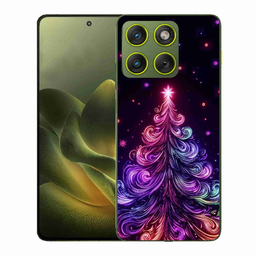 Gelový kryt mmCase na Motorola Edge 70 - neonový vánoční stromek 1