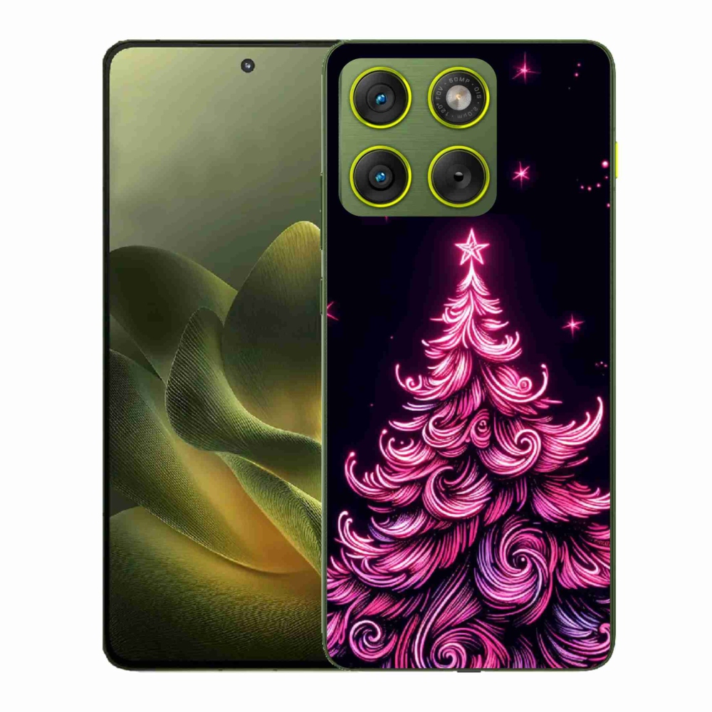 Gelový kryt mmCase na Motorola Edge 70 - neonový vánoční stromek 2