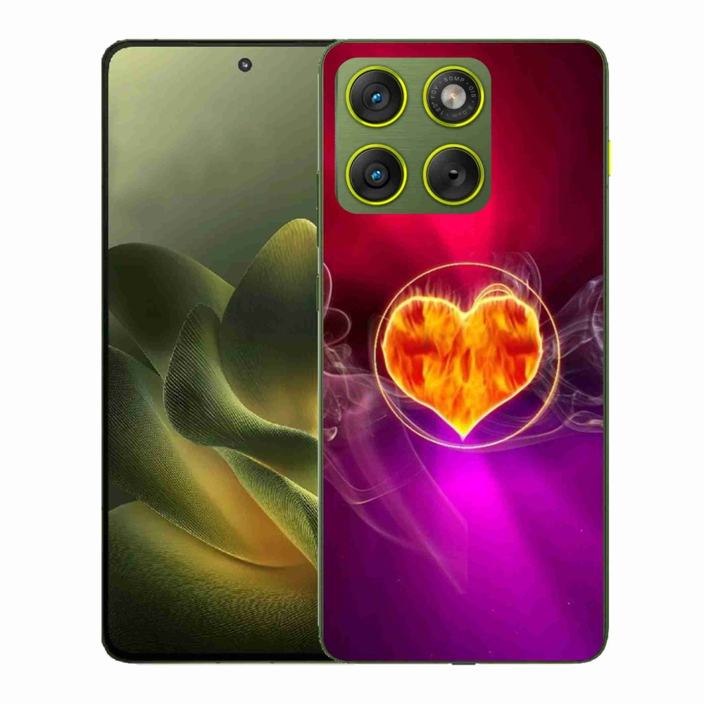 Gelový kryt mmCase na Motorola Edge 70 - ohnivé srdce