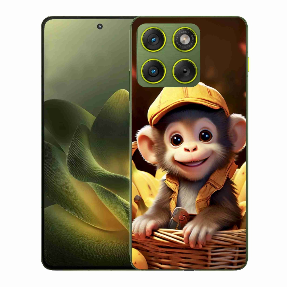 Gelový kryt mmCase na Motorola Edge 70 - opice v košíku