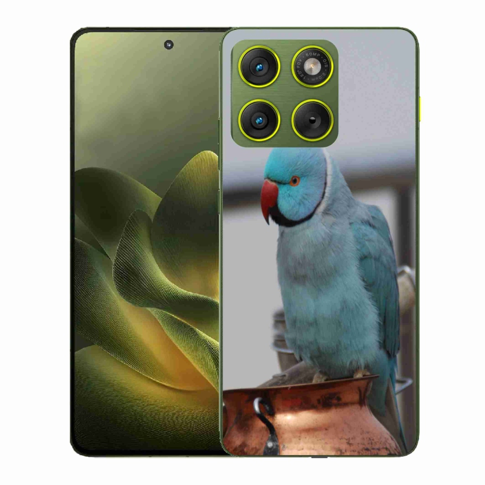 Gelový kryt mmCase na Motorola Edge 70 - papoušek alexandr modrý