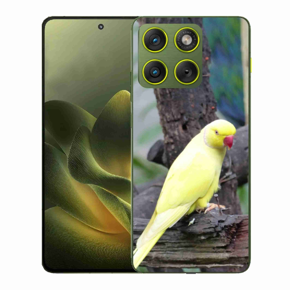 Gelový kryt mmCase na Motorola Edge 70 - papoušek alexandr žlutý