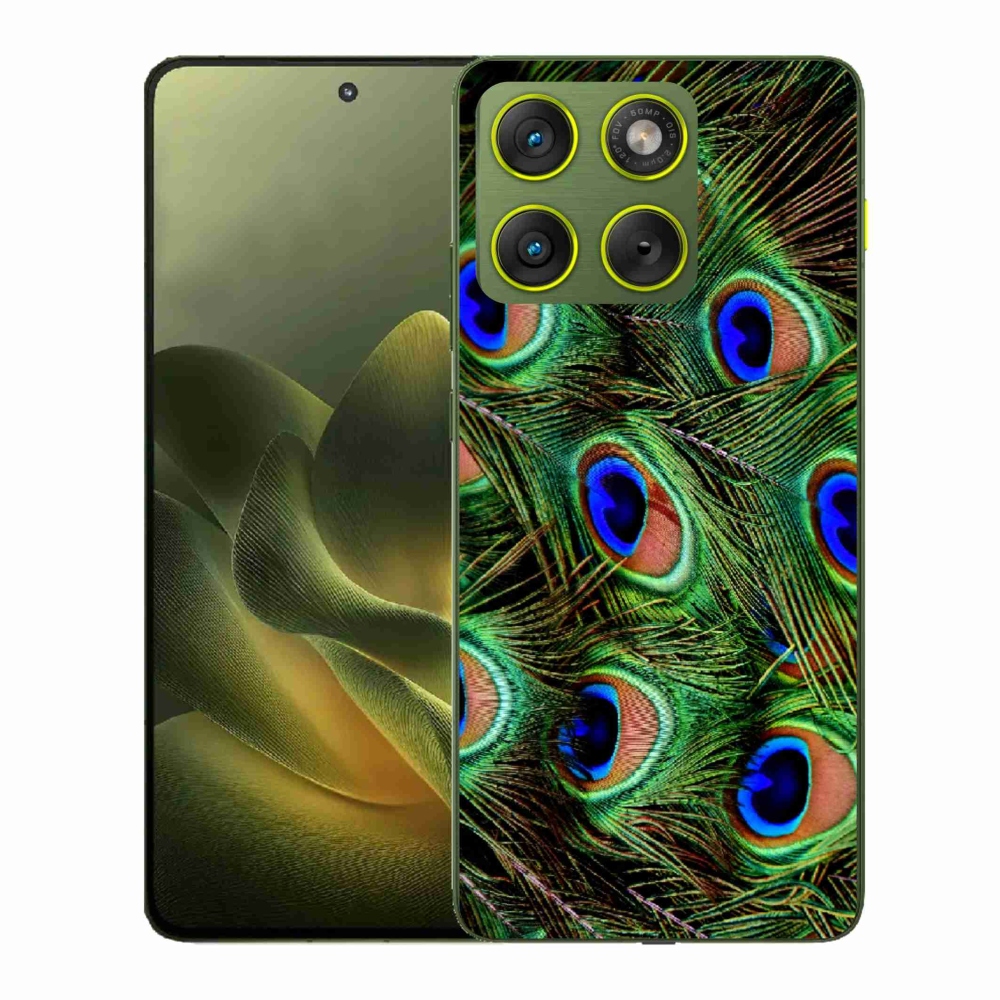 Gelový kryt mmCase na Motorola Edge 70 - paví peří