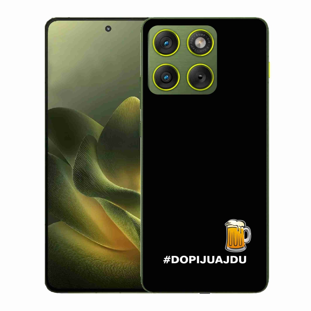 Gelový kryt mmCase na Motorola Edge 70 - pivní motiv 1 černé pozadí