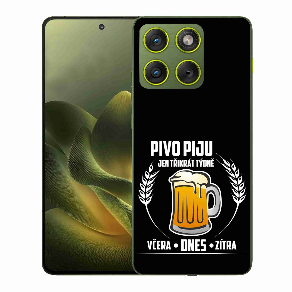 Gelový kryt mmCase na Motorola Edge 70 - pivní motiv černé pozadí