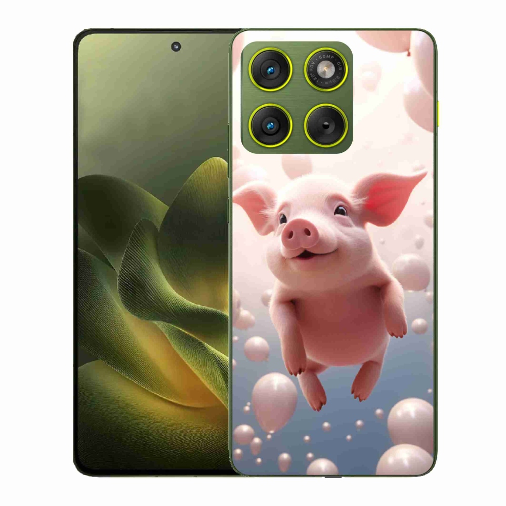 Gelový kryt mmCase na Motorola Edge 70 - prasátko s balónky
