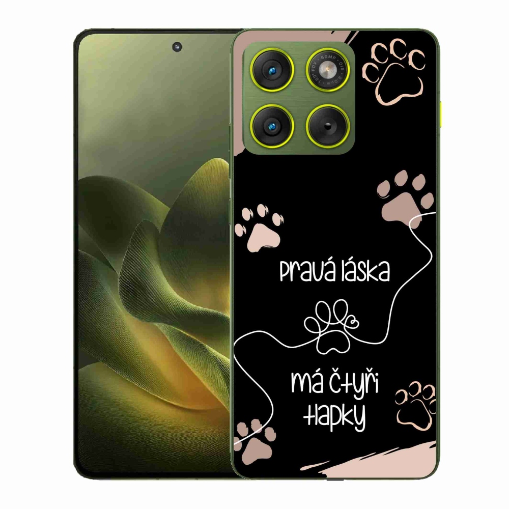 Gelový kryt mmCase na Motorola Edge 70 - psí motiv 1 černé pozadí