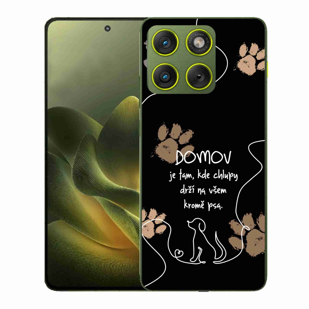 Gelový kryt mmCase na Motorola Edge 70 - psí motiv černé pozadí