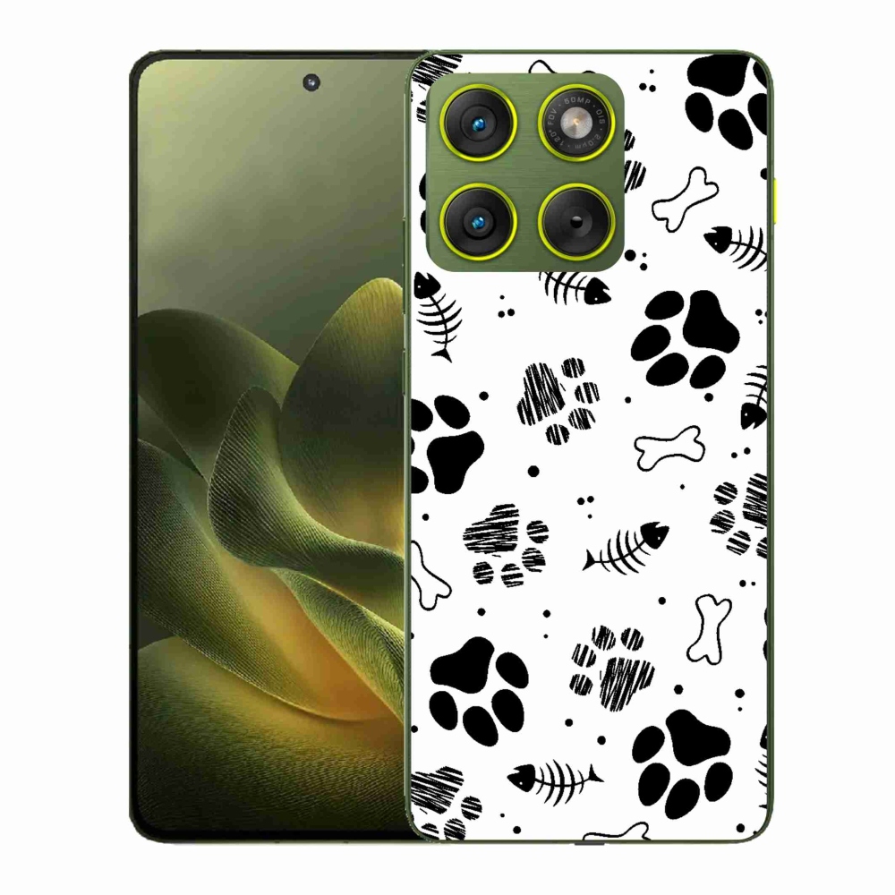 Gelový kryt mmCase na Motorola Edge 70 - psí tlapky 1