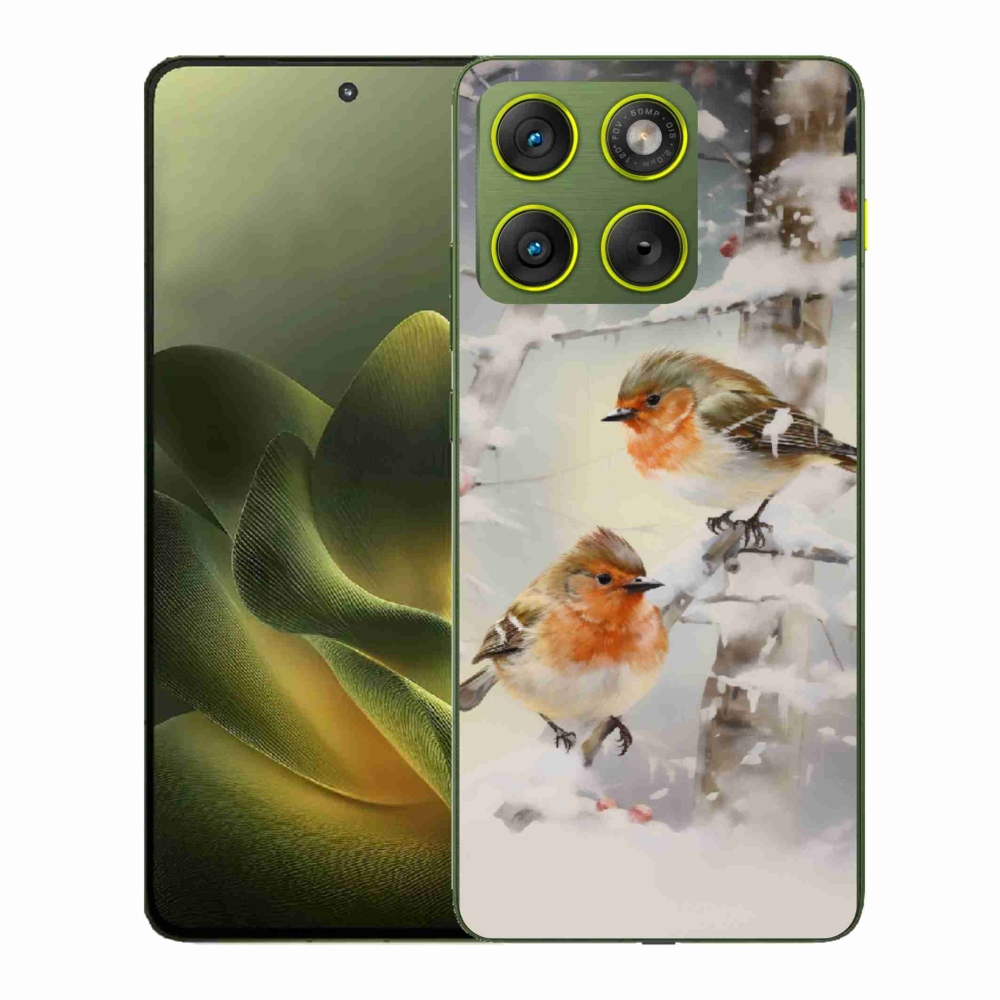 Gelový kryt mmCase na Motorola Edge 70 - ptáčci v zimě