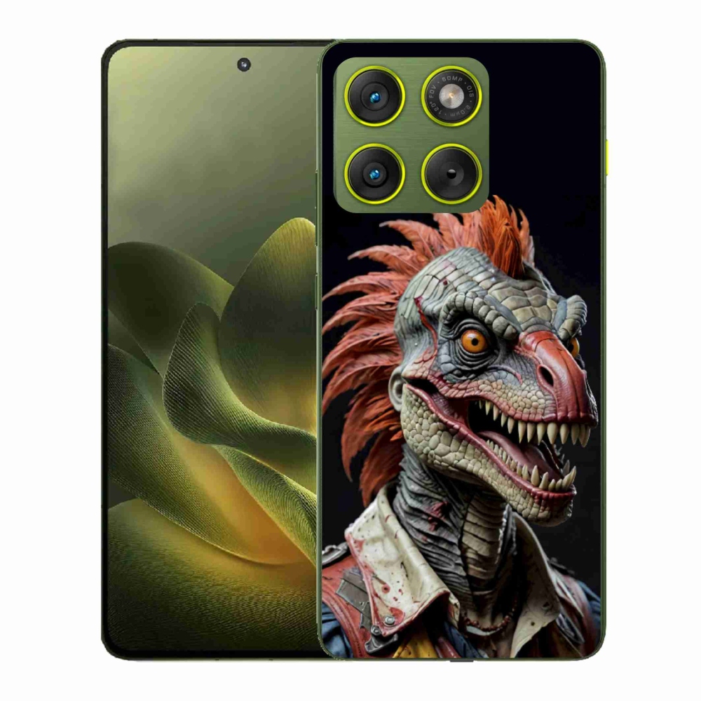 Gelový kryt mmCase na Motorola Edge 70 - punk dinosaurus