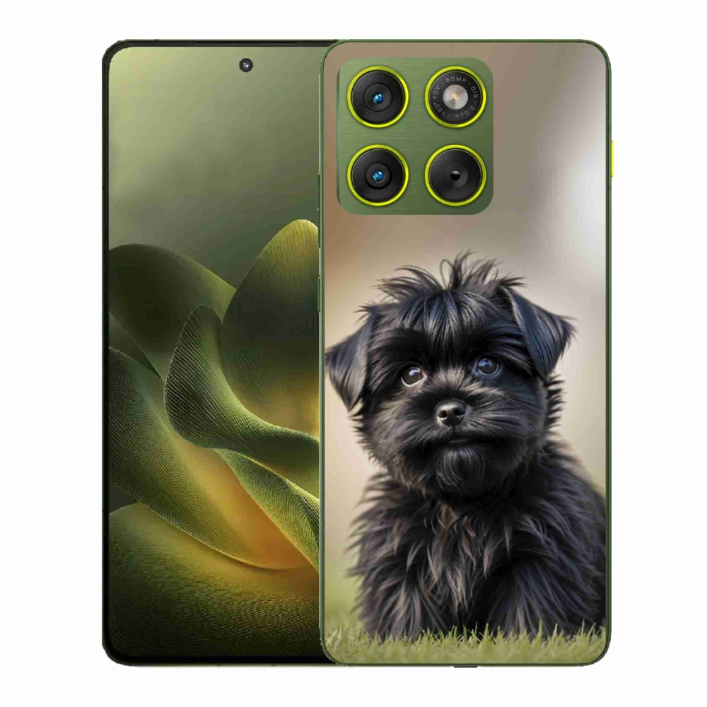 Gelový kryt mmCase na Motorola Edge 70 - roztomilý černý pejsek