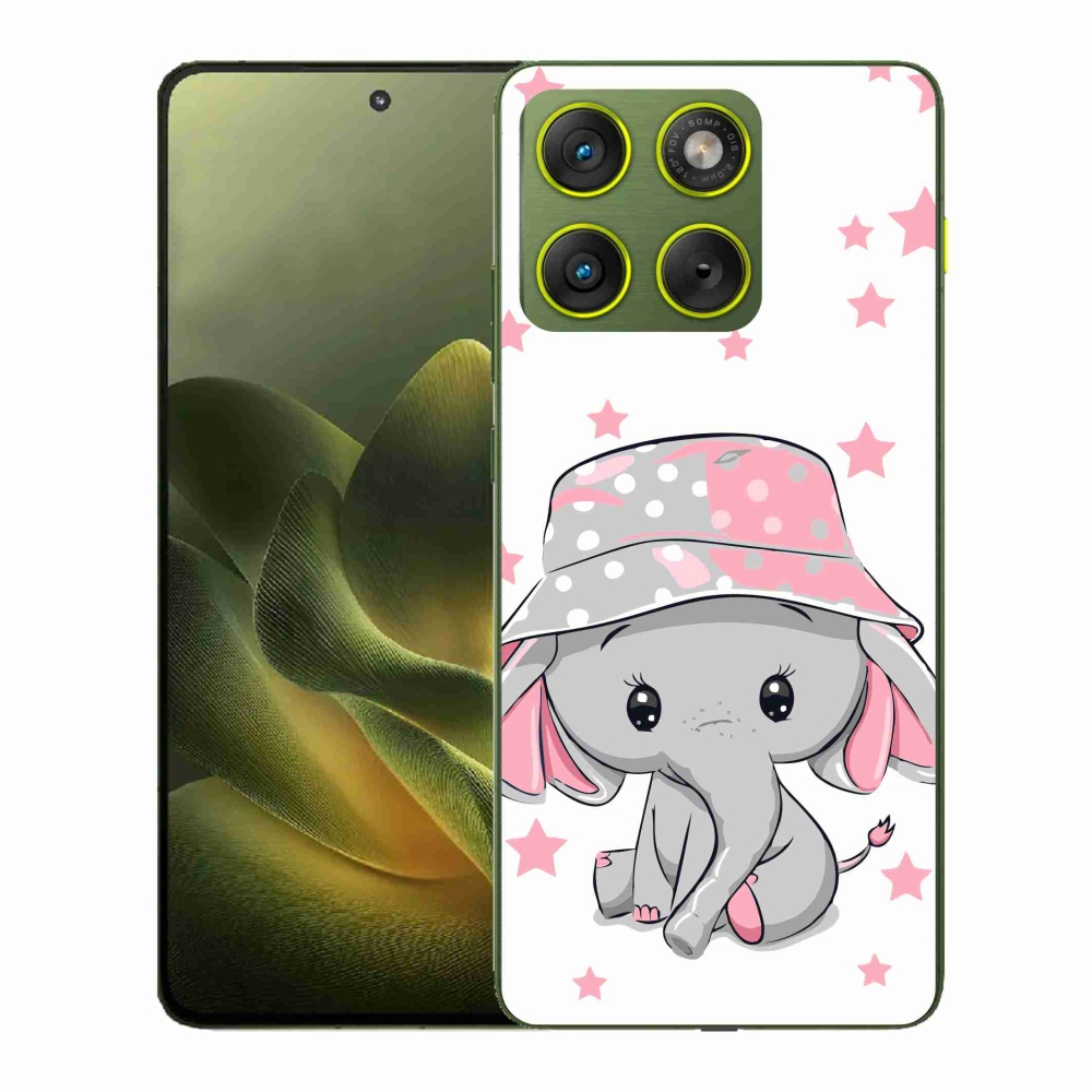 Gelový kryt mmCase na Motorola Edge 70 - růžový slon