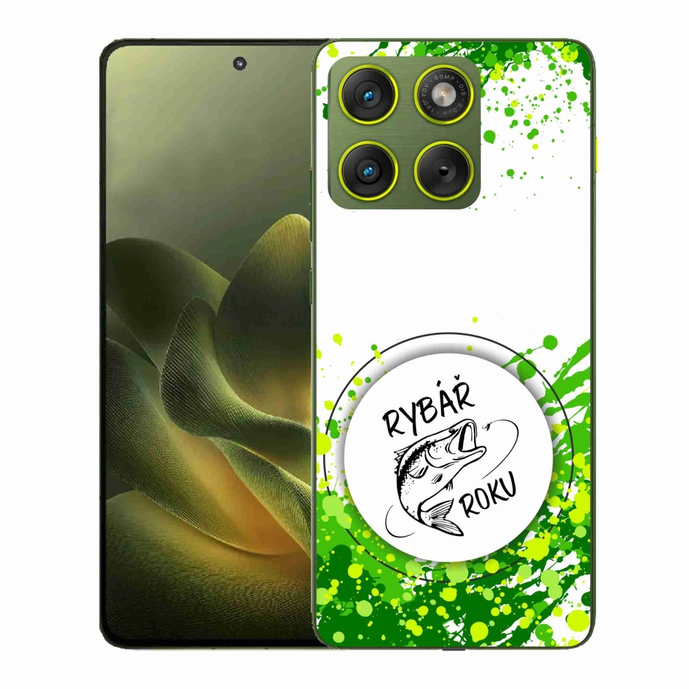 Gelový kryt mmCase na Motorola Edge 70 - rybář roku bílé pozadí