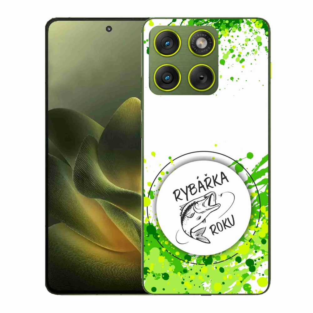 Gelový kryt mmCase na Motorola Edge 70 - rybářka roku bílé pozadí