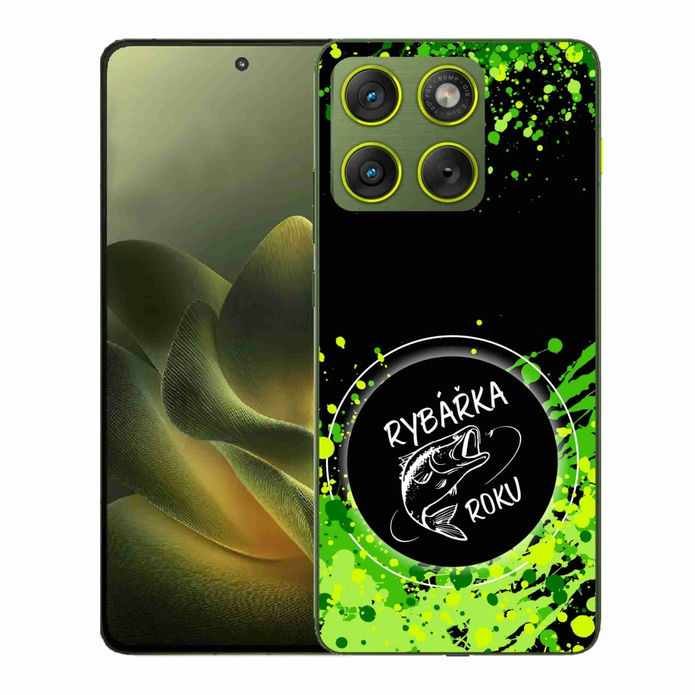 Gelový kryt mmCase na Motorola Edge 70 - rybářka roku černé pozadí