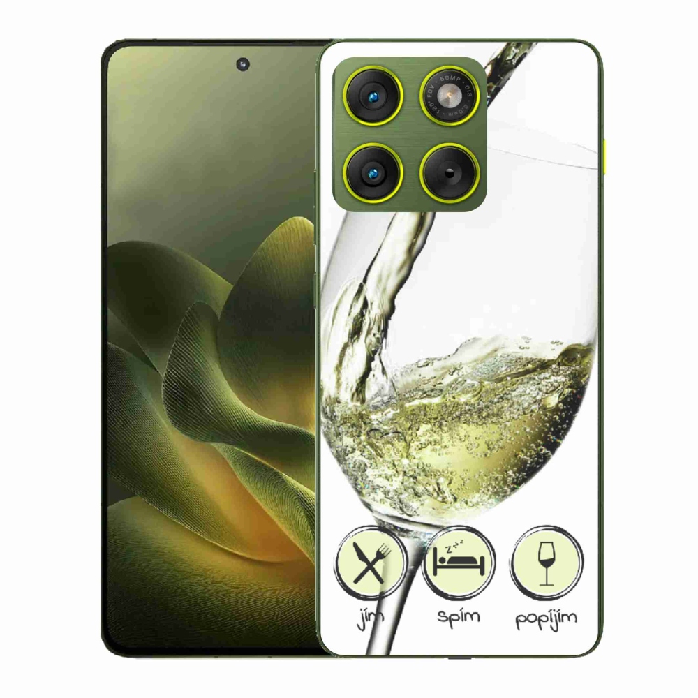 Gelový kryt mmCase na Motorola Edge 70 - sklenička vína bílé
