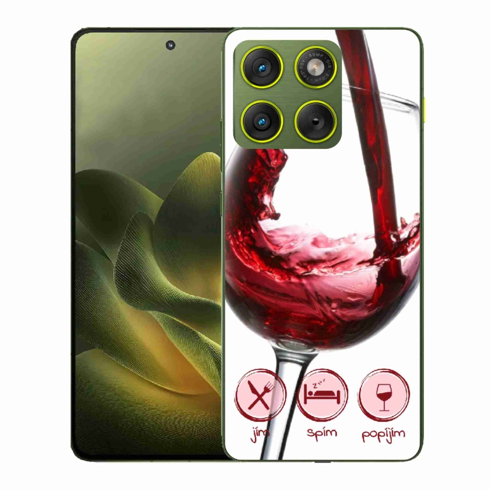 Gelový kryt mmCase na Motorola Edge 70 - sklenička vína červené