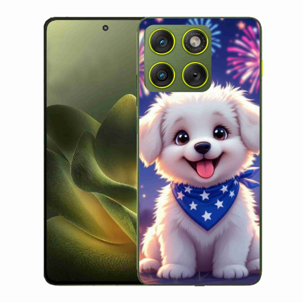 Gelový kryt mmCase na Motorola Edge 70 - slavnostní štěně