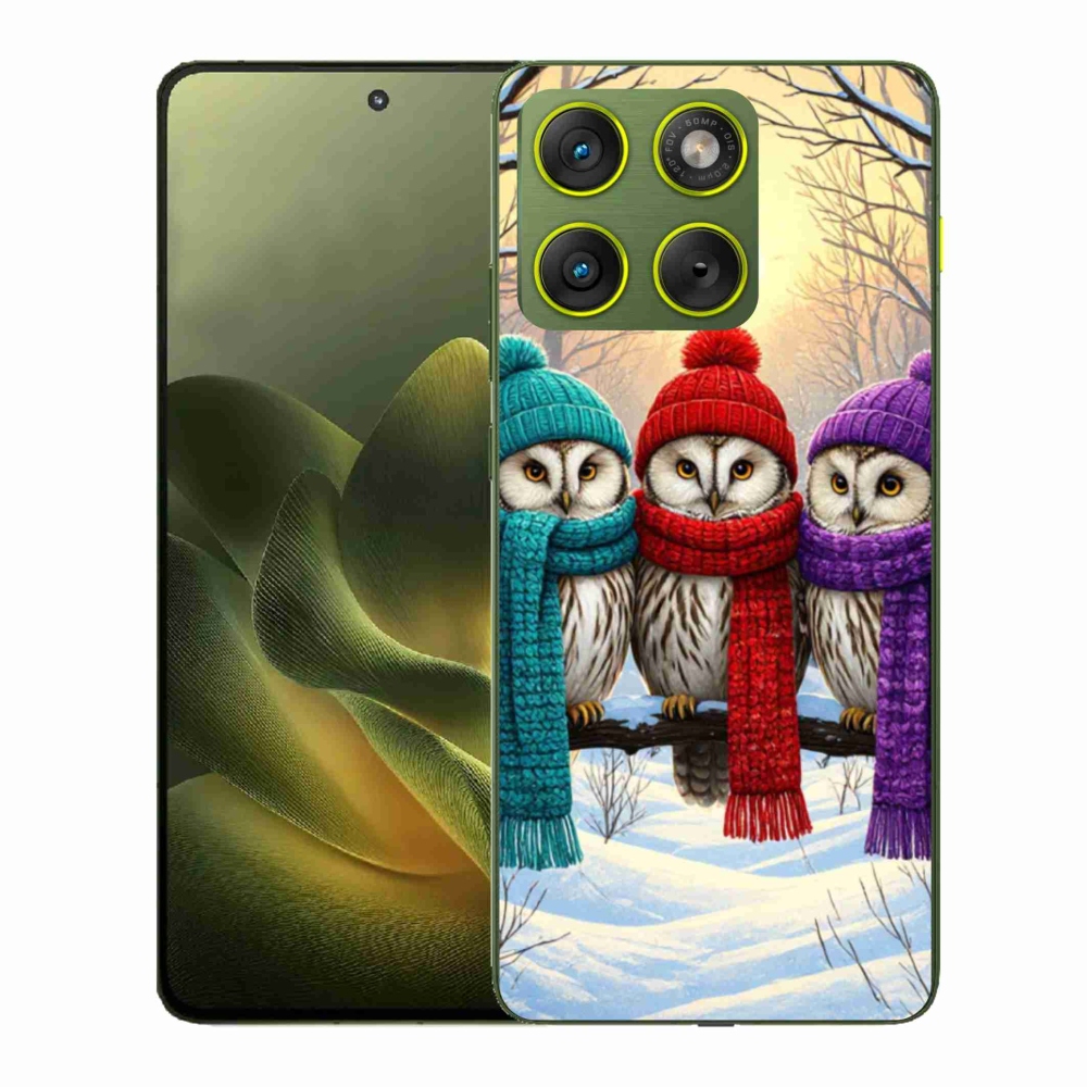 Gelový kryt mmCase na Motorola Edge 70 - soví přátelé