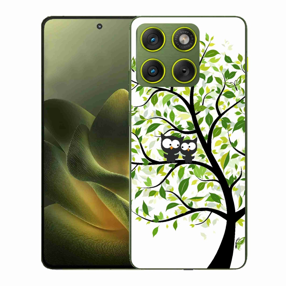 Gelový kryt mmCase na Motorola Edge 70 - sovičky na stromě