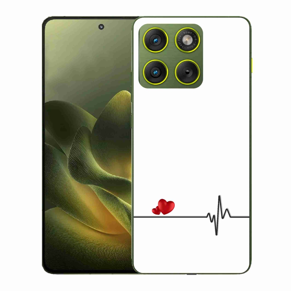 Gelový kryt mmCase na Motorola Edge 70 - srdce a tep bílé pozadí