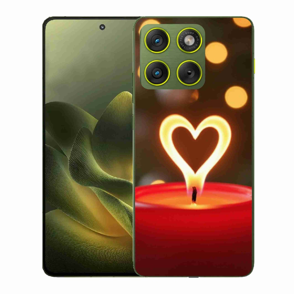 Gelový kryt mmCase na Motorola Edge 70 - srdce z plamene