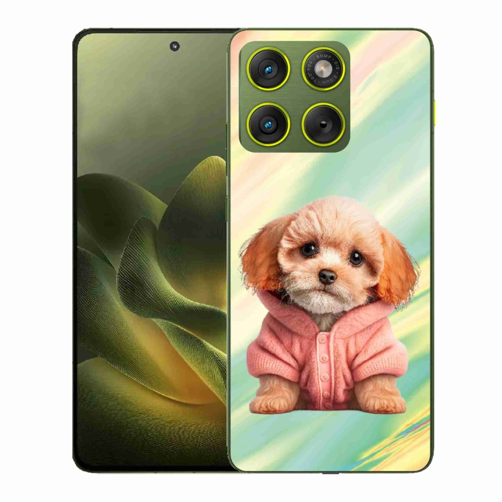 Gelový kryt mmCase na Motorola Edge 70 - štěně ve svetru