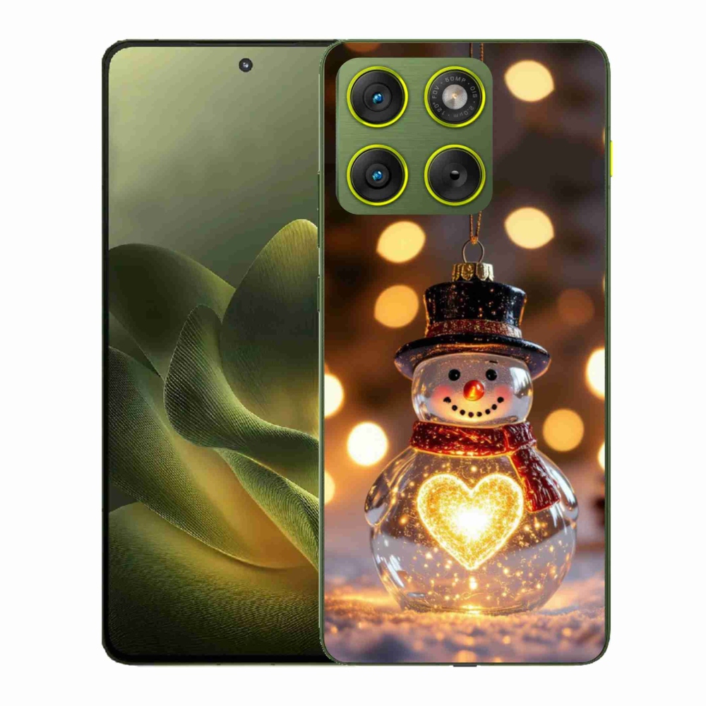 Gelový kryt mmCase na Motorola Edge 70 - svítící vánoční sněhulák
