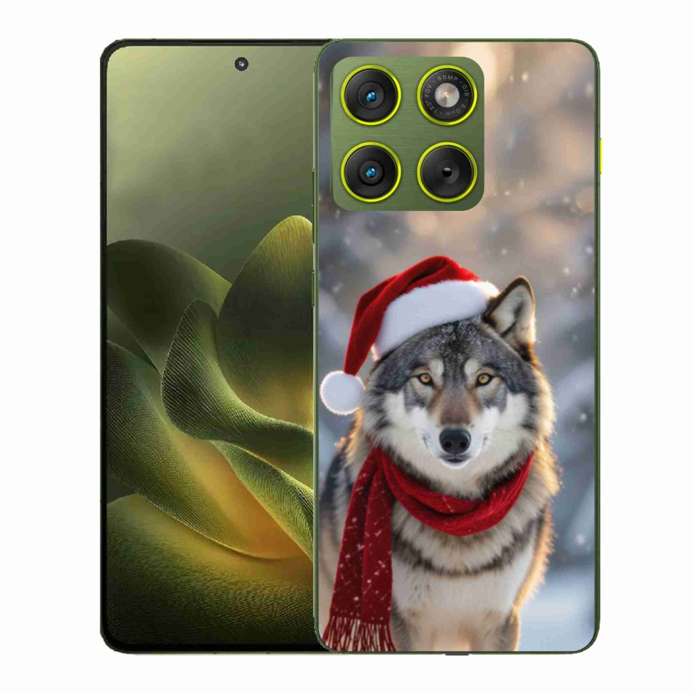 Gelový kryt mmCase na Motorola Edge 70 - vánoční vlk