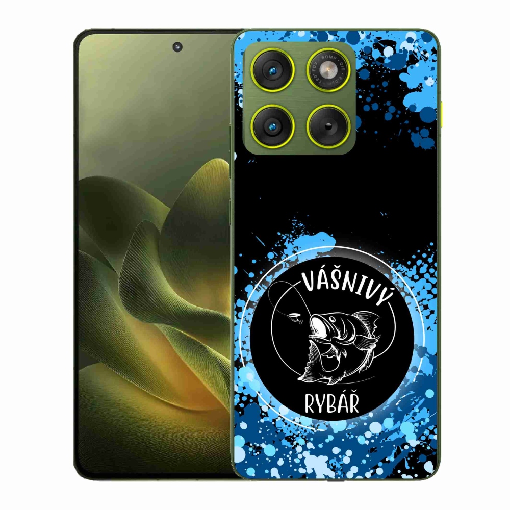 Gelový kryt mmCase na Motorola Edge 70 - vášnivý rybář černé pozadí