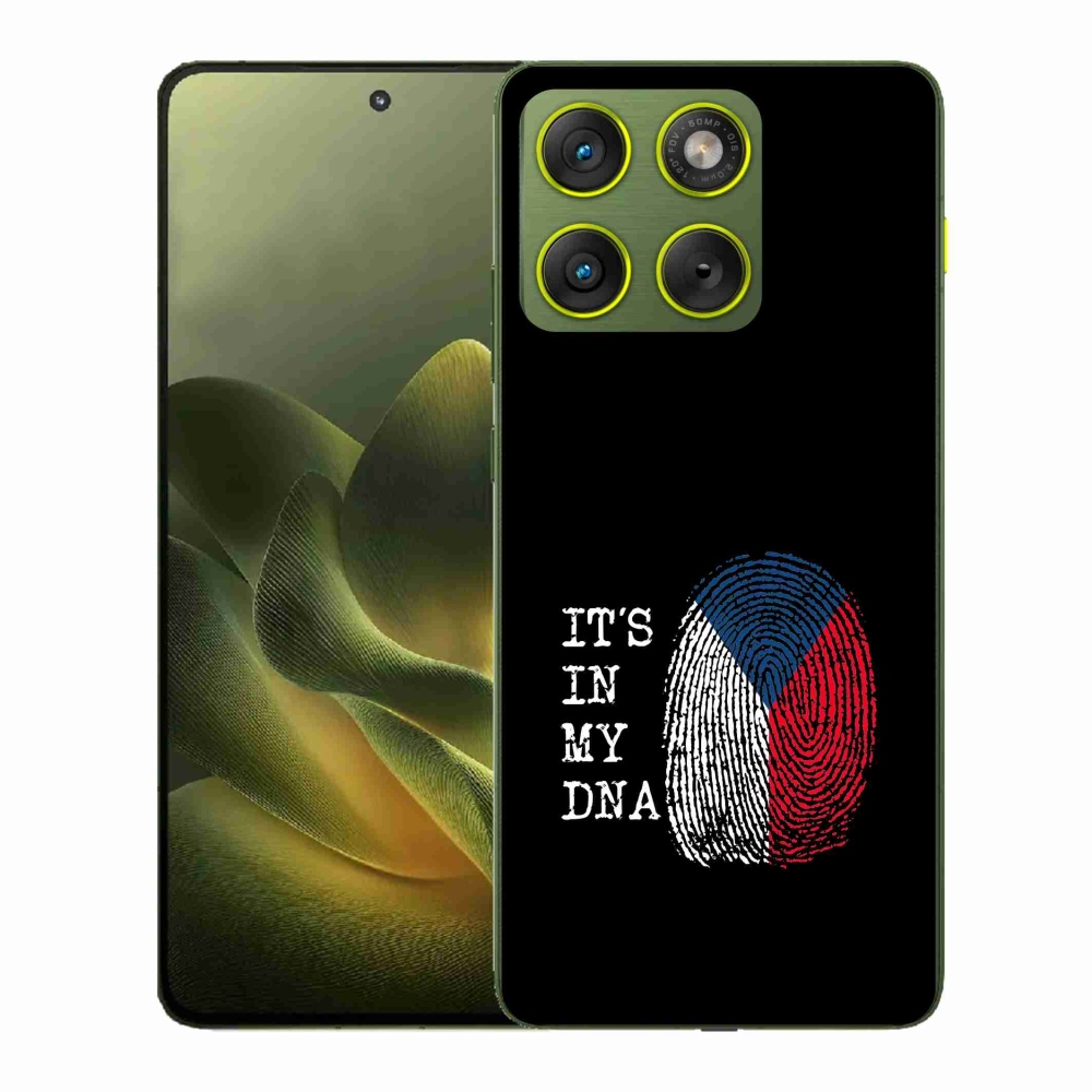 Gelový kryt mmCase na Motorola Edge 70 - vlajka otisk prstu černé pozadí