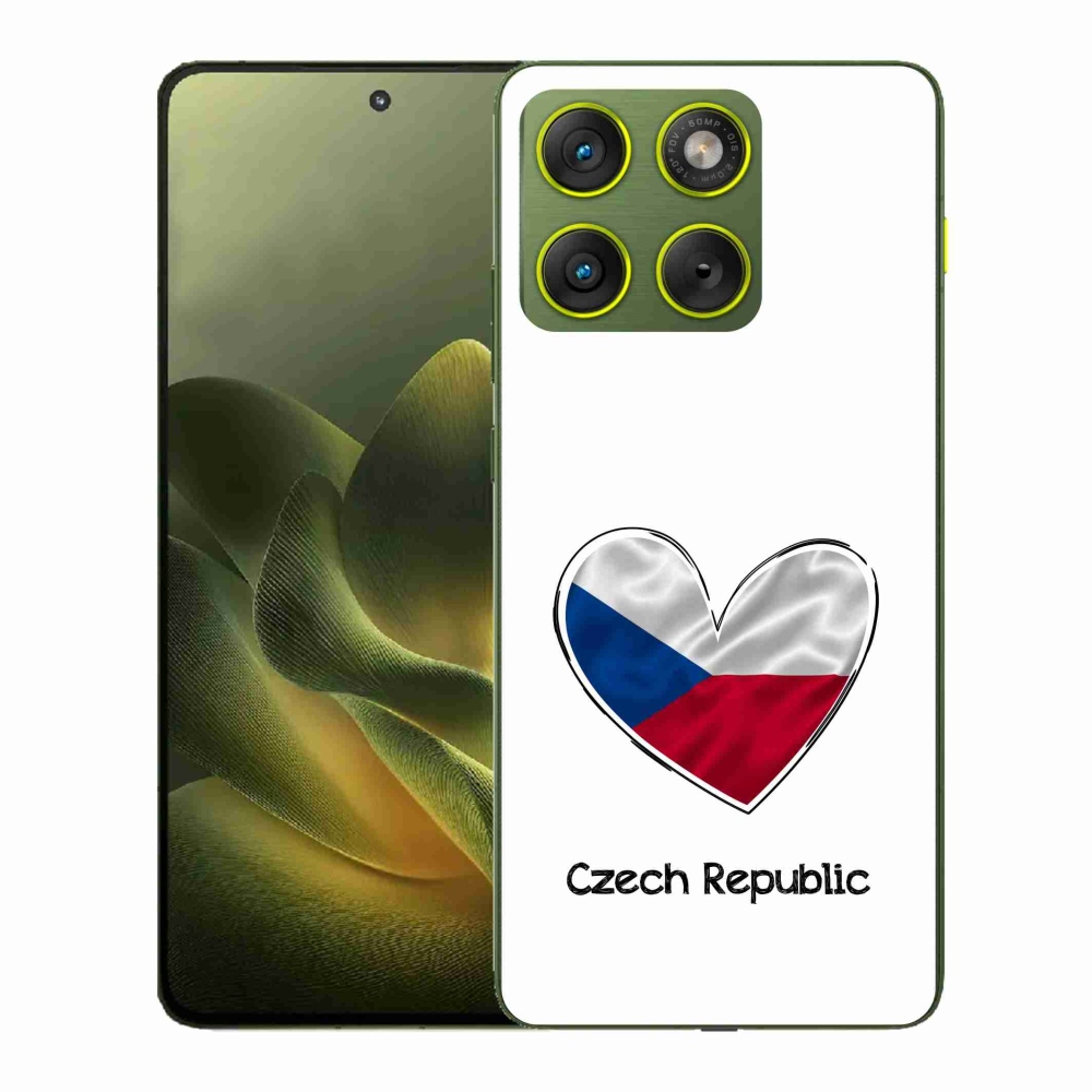 Gelový kryt mmCase na Motorola Edge 70 - vlajka srdce bílé pozadí