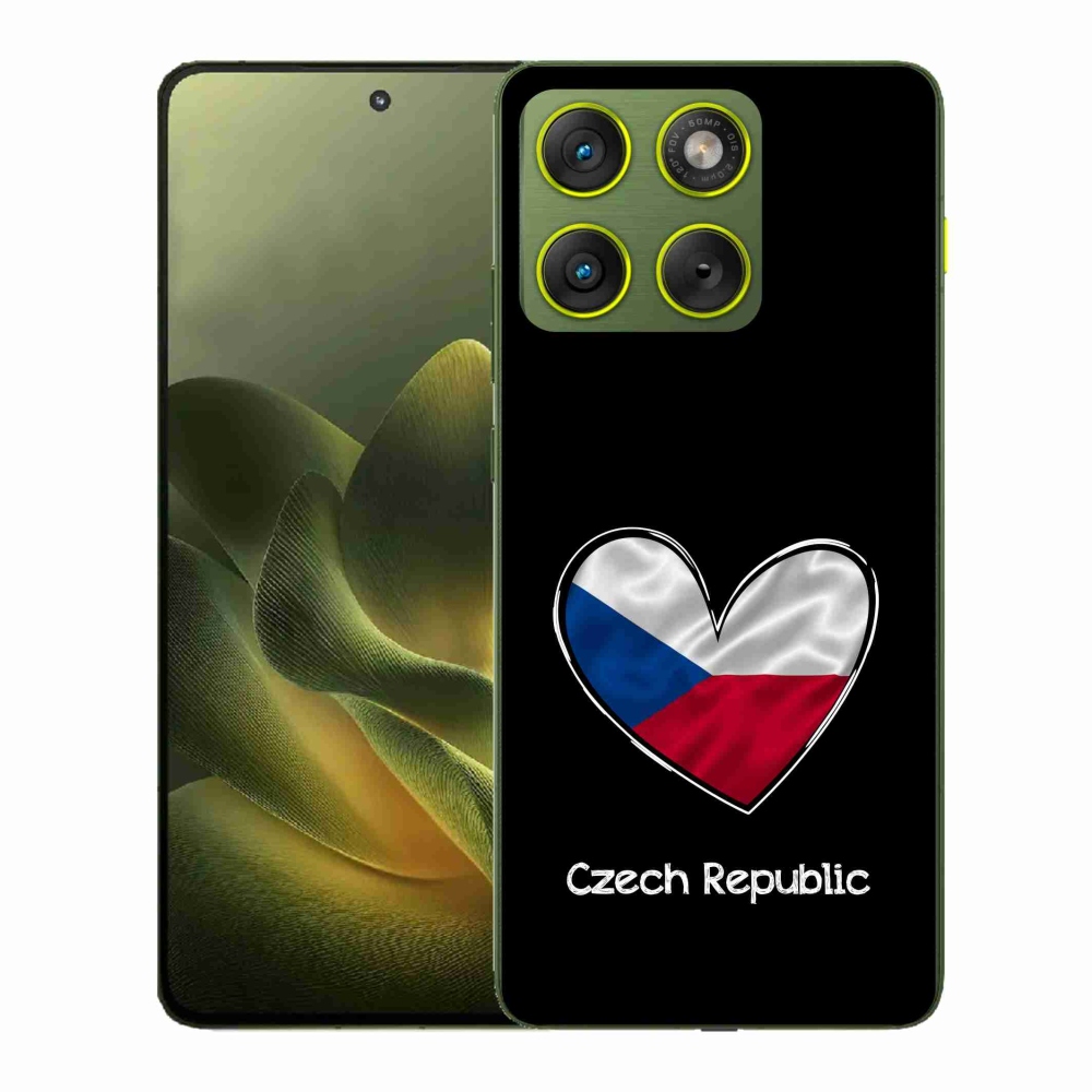 Gelový kryt mmCase na Motorola Edge 70 - vlajka srdce černé pozadí