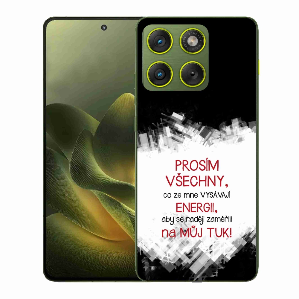 Gelový kryt mmCase na Motorola Edge 70 - vtipný text 1 červený