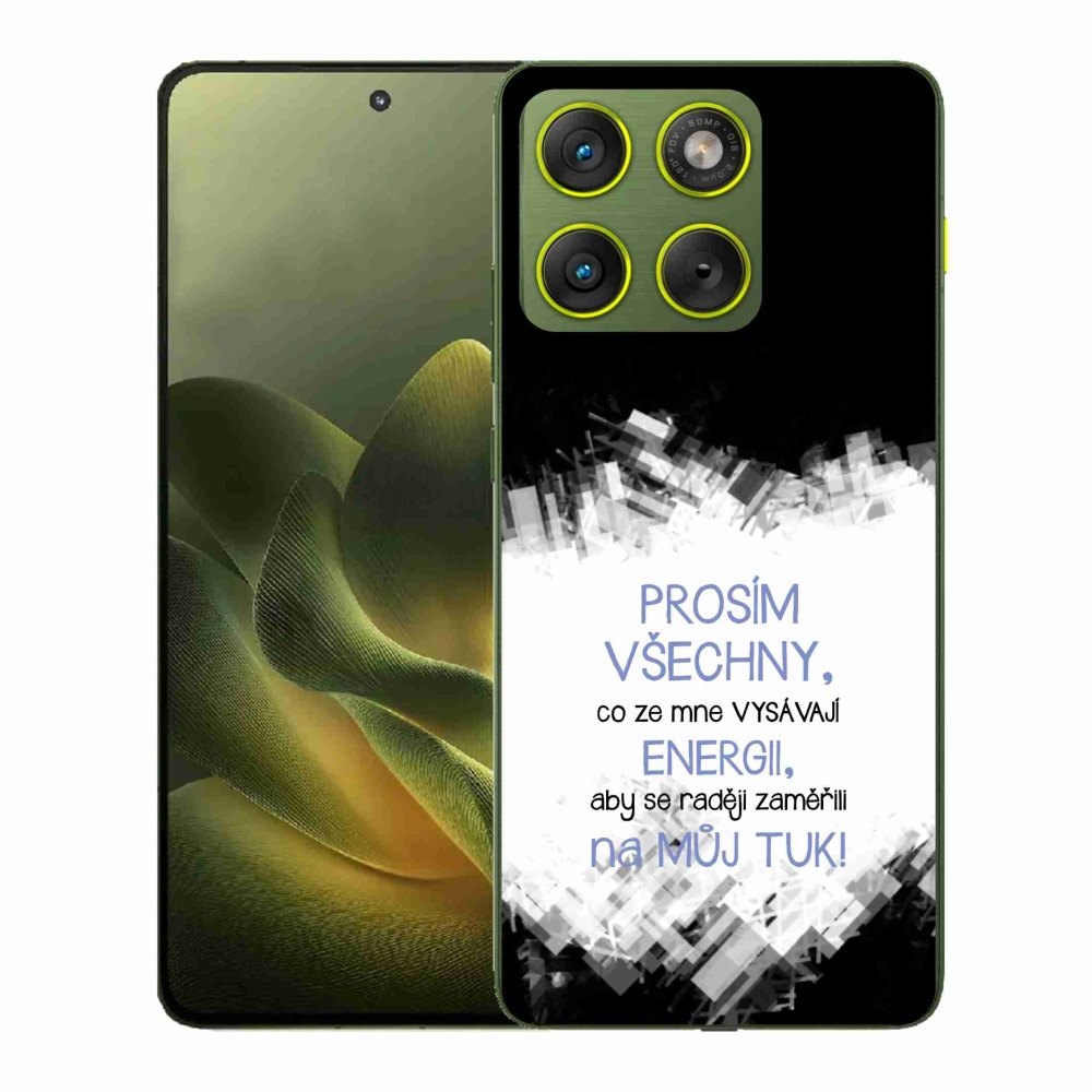 Gelový kryt mmCase na Motorola Edge 70 - vtipný text 1 modrý