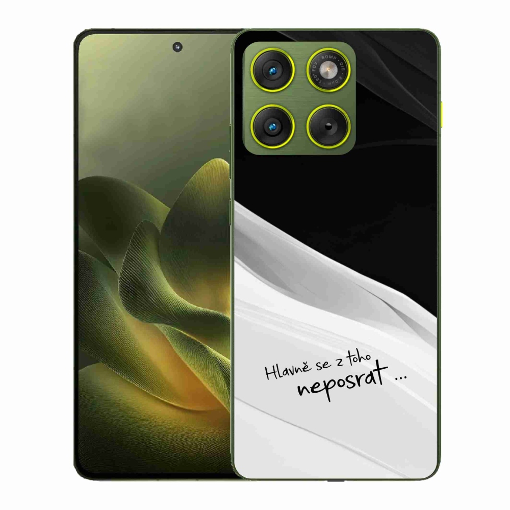 Gelový kryt mmCase na Motorola Edge 70 - vtipný text 13 bíločerné pozadí