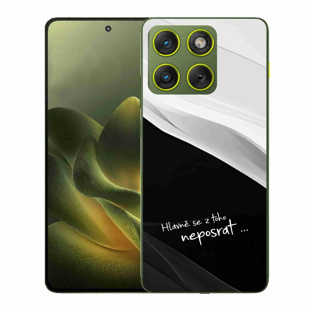 Gelový kryt mmCase na Motorola Edge 70 - vtipný text 13 černobílé pozadí