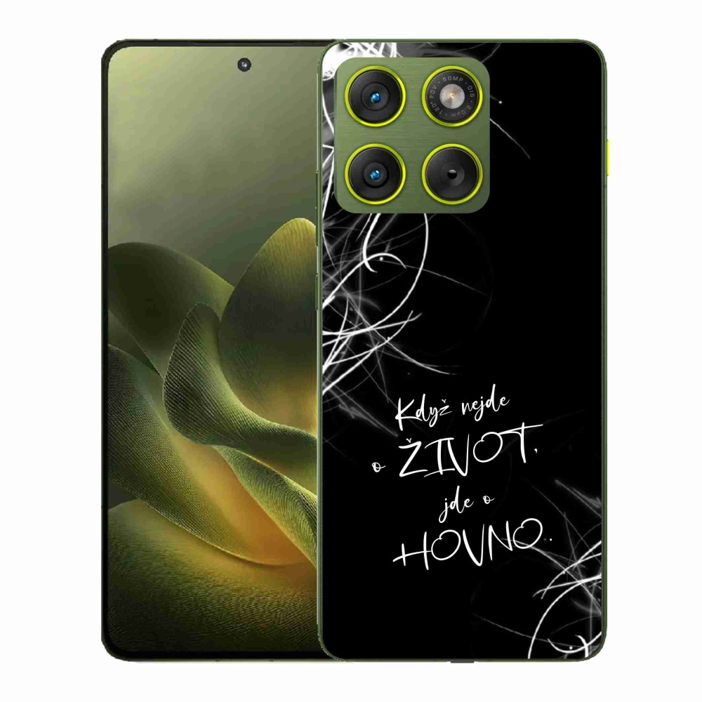 Gelový kryt mmCase na Motorola Edge 70 - vtipný text 16 černé pozadí