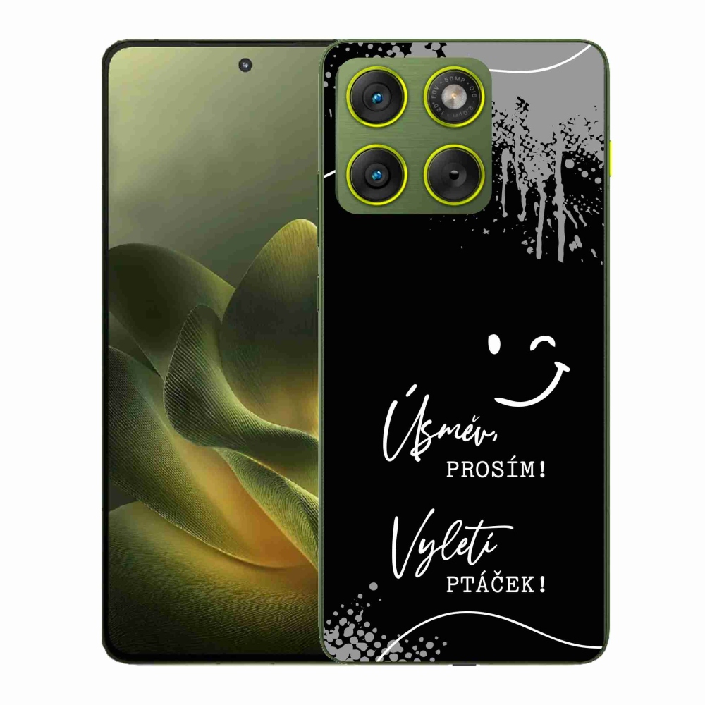 Gelový kryt mmCase na Motorola Edge 70 - vtipný text 4 černé pozadí