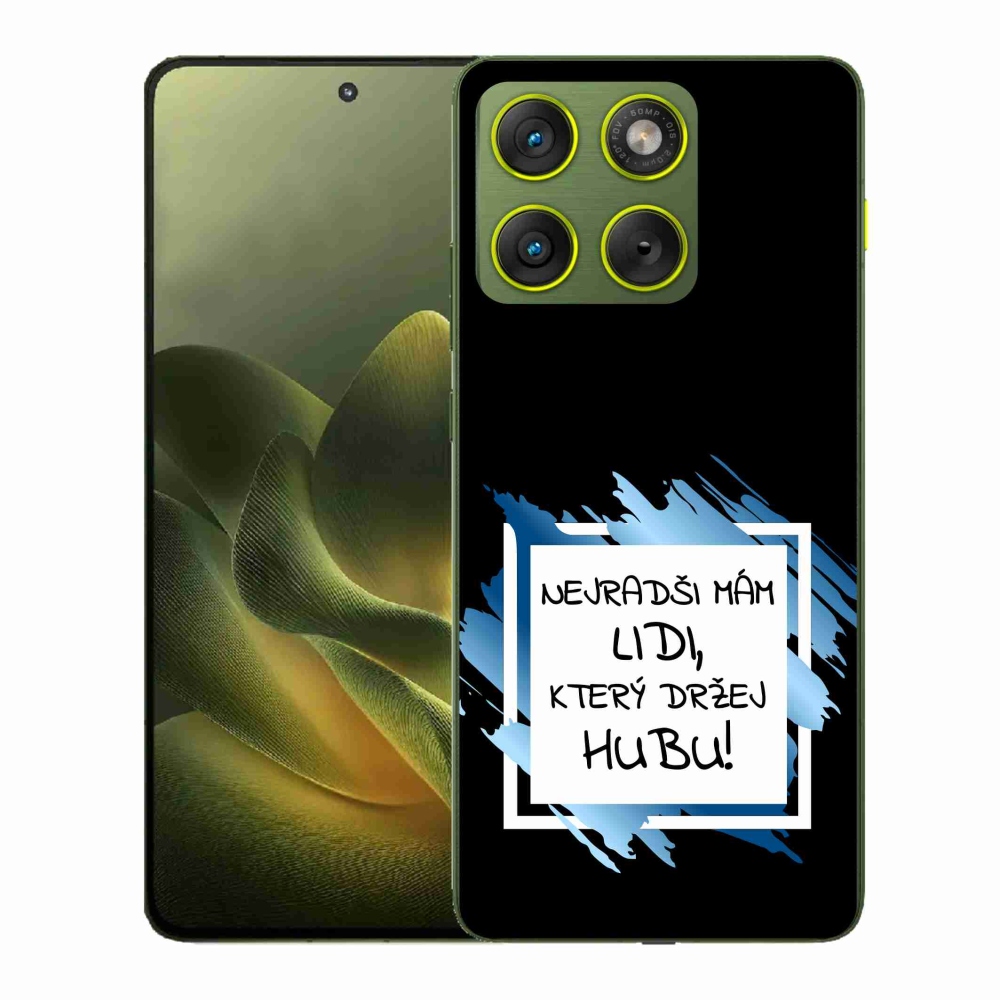 Gelový kryt mmCase na Motorola Edge 70 - vtipný text 7 bíločerné pozadí
