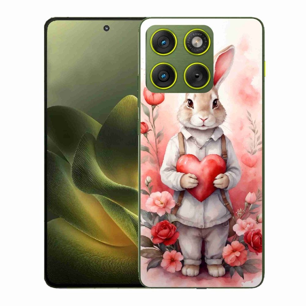 Gelový kryt mmCase na Motorola Edge 70 - zajíc se srdíčkem